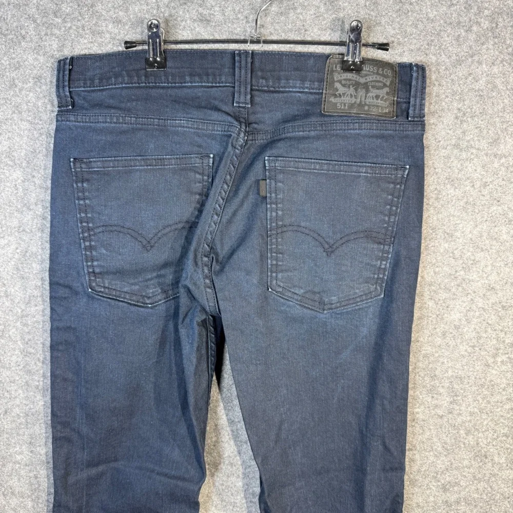 Levi Strauss 511 Dark Wash Slim Fit Men Jeans W32 L34 Button Fly‎